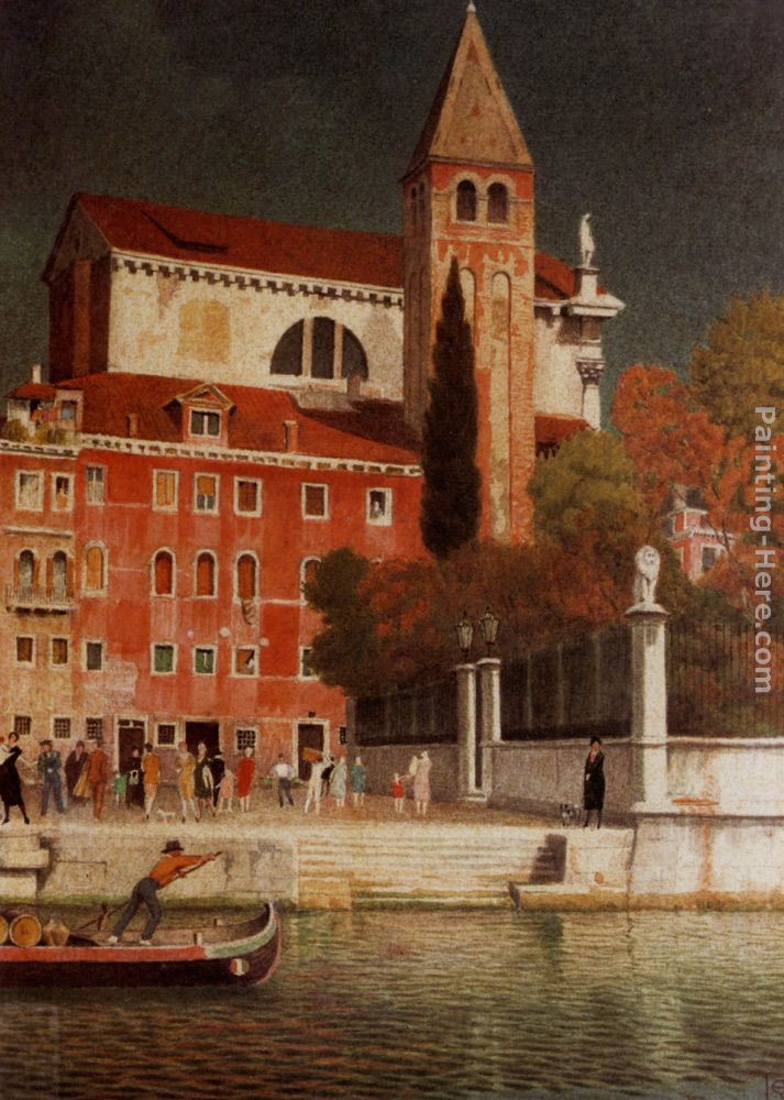 San Vitale Venice painting - Joseph Edward Southall San Vitale Venice art painting